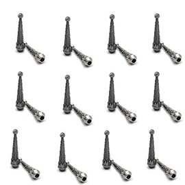 Bolo Tie Tips 24 pcs Replacement End Caps for Bolo Tie Neckalce DIY Crafts (Silver)