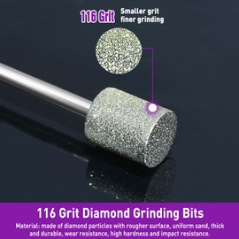 12PCS Diamond Grinding Bit Compatible with Dremel Rotary Tools, Stone Carving Set Polishing Kit with 116Grit Diamond Coated Bits 1/8" (3mm) Shank Accessories for Stone Rocks Jewelry Glass Ceramics