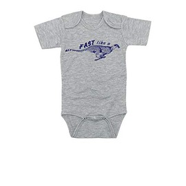 TeeNow - Fast Like A Cheetah - Fun Animal Baby Infant Bodysuit - Boy/Girl (3-6 Months, Grey)