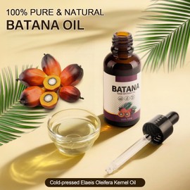 Raw Batana Oil for Hair Growth – Pure & Natural Cold-Pressed Dr. Sebi Orgainc Batana Oil for Nourishes Scalp & Follicles, Strengthens, Thickens & Controls Frizz, 1 fl oz
