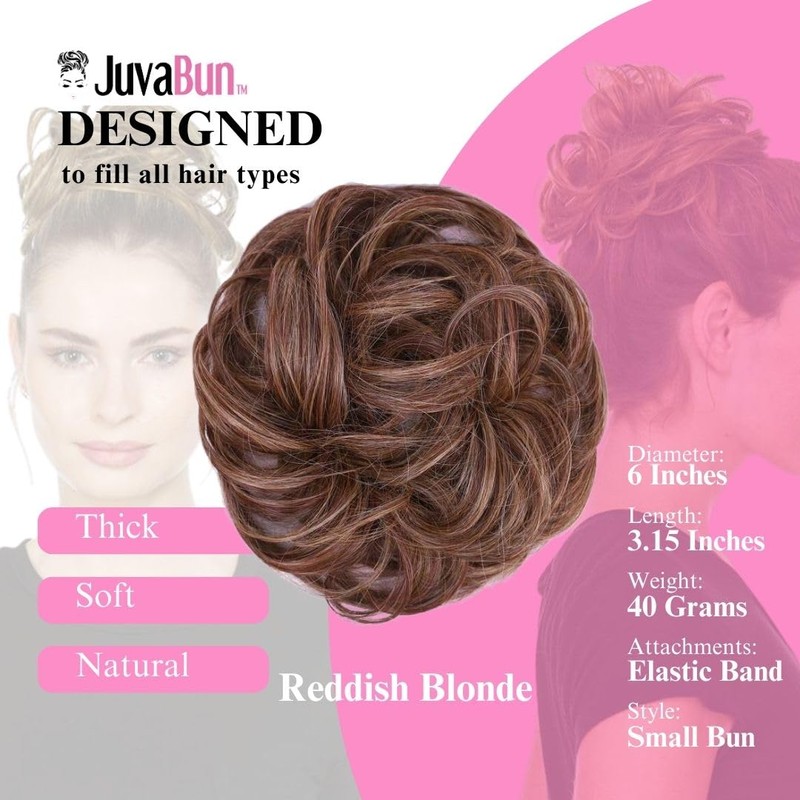 Juvabun Messy Bun 2.0 Reddish Blonde Hair Bun Extension Soft