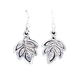 Little Etched Silver Leaf Earrings Palm Frond Nature. Jewelry Earrings for Women #3298FE352