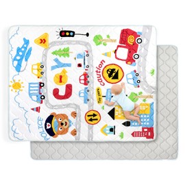Baby Play Mat for Floor 59 * 71 inch, Extra Thick Soft Cushioning Foam Mat for Kids, Non Slip & Washable Crawling Mat for Toddler, Padded Play Mat for Baby Tummy Time