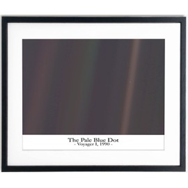 The Pale Blue Dot Photo - NASA Photo - Framed Space Decor/Galaxy Wall Decor & Office Wall Decor, Astronomy Gifts for Him or Her/Trendy Moon Wall Decor, Science Teacher Gift Poster (5 x 7)