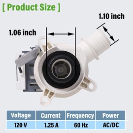 GTW335ASN2WW GTW330ASK3WW GTW335ASN1WW Washer Drain Pump by Semzohc - Compatible with GE Hot-point Washers GTW465ASN2WW GTW460ASJ8WW GTW680BSJ6WS HTW200ASK1WW PTW600BSR1WS