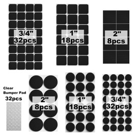 148 Piece Black Non-Slip Furniture Pads – Self Adhesive, Noise Reducing, Durable Felt Pads for Chairs, Tables & Floors, Protects Against Scratches & Damage