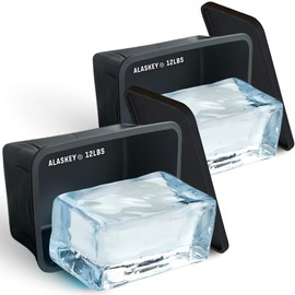 Alaskey® Giant Ice Block Mold with Lid (2-Pack) - Shape 12 lbs Ice Bricks - Professional Silicone Mold for Crafting Giant Ice Cubes, Ideal for Revitalizing Ice Baths, or Coolers Accessories...