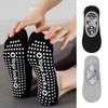 SGERUFZ Yoga Socks 2 Pairs Black and Grey Non-Slip Socks