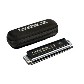 East top Harmonica Blues Harmonica 13 Holes Alexi Jazz Expert Adult Kids Studying Practice Brass Cover Canvas Case Lucky13 (Diminished-C)..