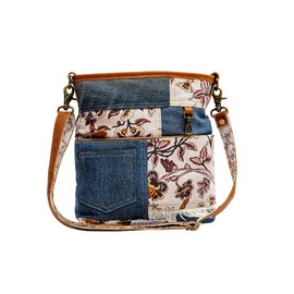 Myra Bag Western Leather Shoulder Bag for Women - Upcycled Canvas Crossbody Traverse