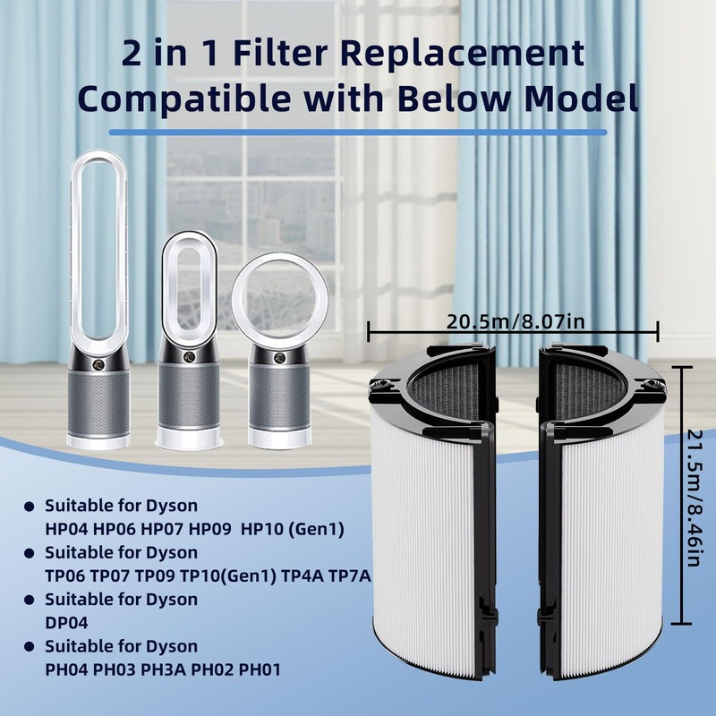PH04 2 in 1 Replacement Filter Compatible with Dyson HP09