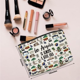 Los Angeles Travel Gift Cosmetic Bag Los Angeles Lovers Gift Los Angeles Souvenir Makeup Bag Girls Trip Gifts Favors Los Angeles City Themed Gifts for Girl Birthday Christmas Bachelorette Party Favors