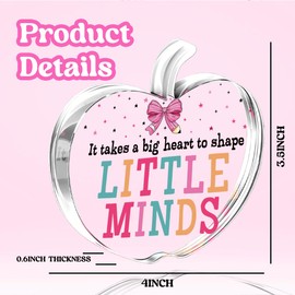 Teacher Appreciation Gifts for Women Teachers Day Gifts for Women Funny Thank You Gifts for Teacher Coworker Office Desk Apple Acrylic Sign Decor 4 x 4 inches