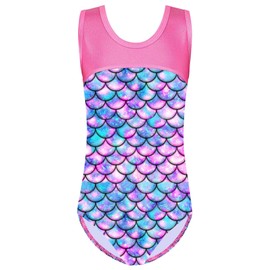 TFJH E One Piece Girls Leotards Gymnastic Apparel Practice Outfits Tumbling Wear Sportwear HotPink Scale 12A