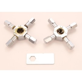 Fit-All Metal Faucet Handles, Chrome Plated, 1 Hot & 1 Cold, Needled Branch Best Fit Spline-Head Stems