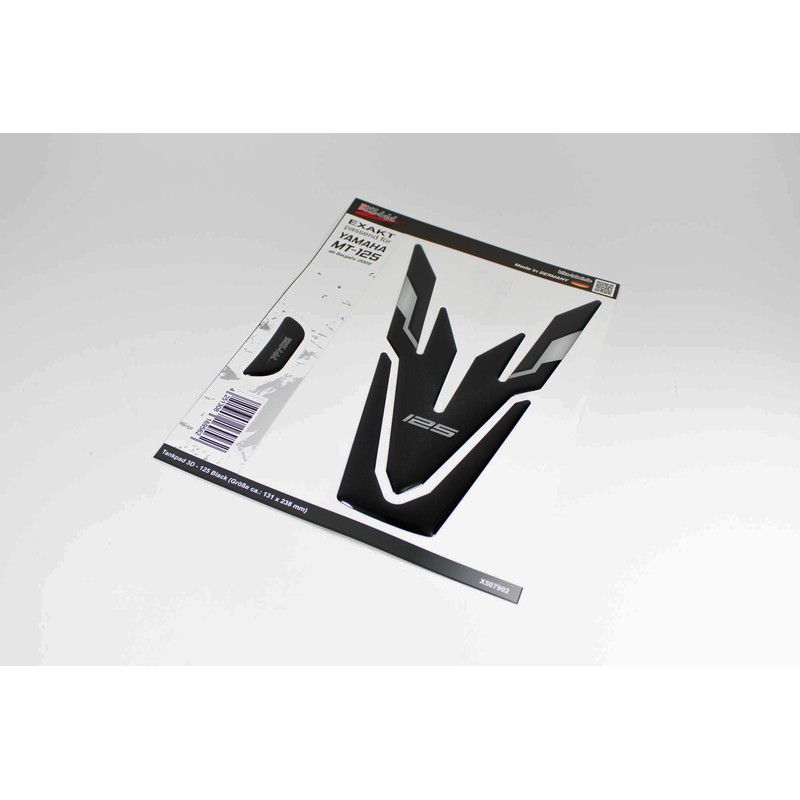 BIKE-label Tank Pad 3D Tank Protector Black Compatible with Yamaha