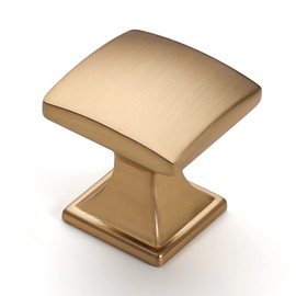 Coinkoly 10 Pack Champagne Bronze Cabinet Knobs Single Hole Cupboard Handles Square Drawer Knobs Kitchen Cupboard Knobs UK0003