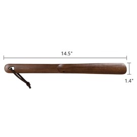 muso wood Shoe Horn Long Handle for Seniors,Wooden Shoehorn for Men, Women, Kids,Pregnancy(Walnut 14.5")