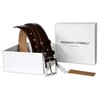 PASQUALE CUTARELLI Mens Crocodile Pattern Italian Leather Belt Brown Large