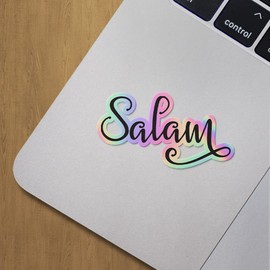 Holographic Decal Stickers of Salam Muslim Premium Waterproof Vinyl Decal Stickers for Laptop Phone Accessory Helmet Car Window Mug Tuber Cup Door Wall Decoration ANDVER302641bHO