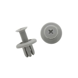 Partuto 50Pcs Plastic Push Pin Bumper Fender Rivets Expansion Screws Clips Gray 8.5mm Replacement