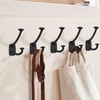 ZAUYX Large Wall Double-Sided Hook 5 Pack Matte Black Hook