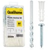 Ribbed Plastic Drywall Anchor Kit with Screws and Masonry Drill