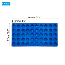 PATIKIL Vial Rack for 2ml Autosampler Vials, 5 Pack Vial Tray Holder 50-Well Stackable Test Tube Rack Vial Holder for Microcentrifuge Tubes, Blue