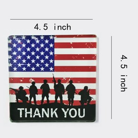 Memorial Day Decorations 4th of July Red White and Blue Decorations for Home Patriotic Table Decor Fourth of July Room Soldiers Sign 4.5 x 4.5 Inch