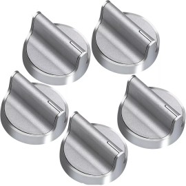 W10594481 5 Pcs W10594481 Stove Knobs Replacements Stainless Steel for Whirlpool AP6023301