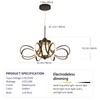 LANGLITIAODENG Chrome/Black LED Ceiling Light with Remote Control, Dimmable Lustre