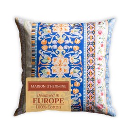 Maison d' Hermine Decorative Pillow Covers 20x20 Inch Square 100% Cotton Throw Pillow Covers with Zipper - Chair, Sofas, Bedroom, Home for Easter Decorations (Secret Garden - Charming Borders)