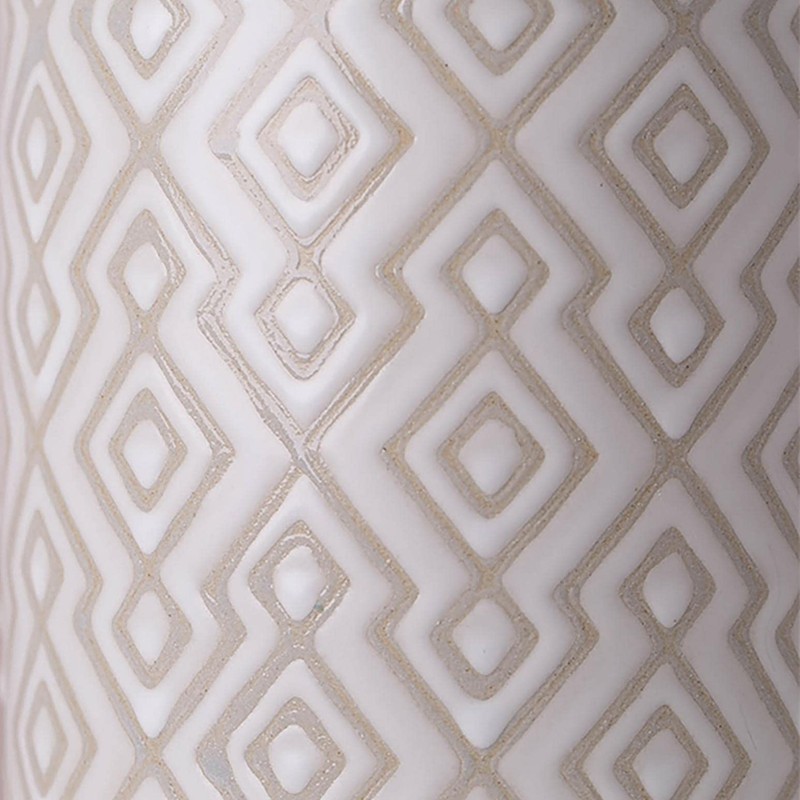 Leaf Ceramic Planters, 12cm Grey Geometric