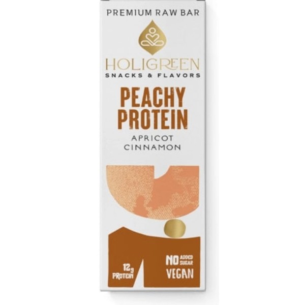 Holigreen Premium Peachy Protein Apricot Cinnamon Raw Bar x 12g