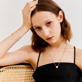 BKEPDY Jewellery Set for Women Girls Bracelets and Chain Women's Set Simple Design Titanium Steel Dainty Necklace and Bracelet Set Gifts Valentine's Day Mother's Day Gifts Birthday, Titanium steel