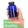 8 oz Cobalt Blue Plastic Packer Bottle with Black Lid