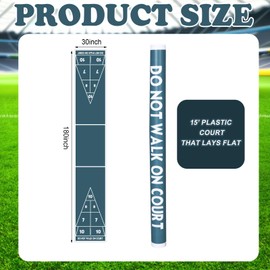 Silipull 1 Pack Shuffleboard Tabletop Game Board 30 x 180 Inch Shuffleboard Court PVC Family Board Curling Game Equipment Blue for Home Indoor Outdoor