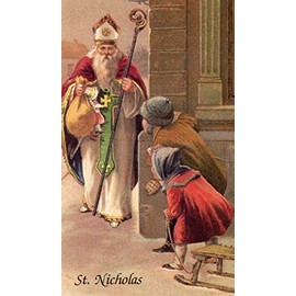 St. Nicholas A Prayer for Children N holy card - laminated - Pack of 25
