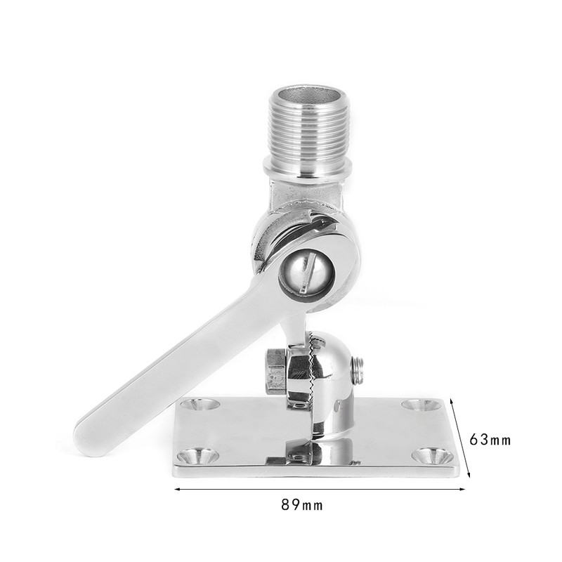 Marine VHF Stainless Steel Talkie Antenna Adjustable Base Bracket Holder