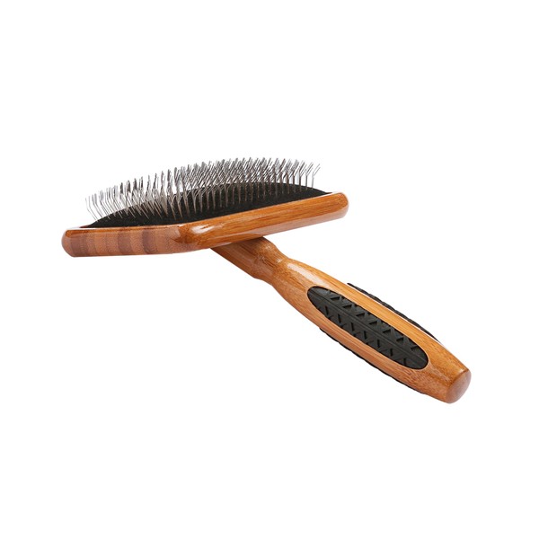 Bass Brushes Large Slicker Style Pet Brush with Bamboo Wood