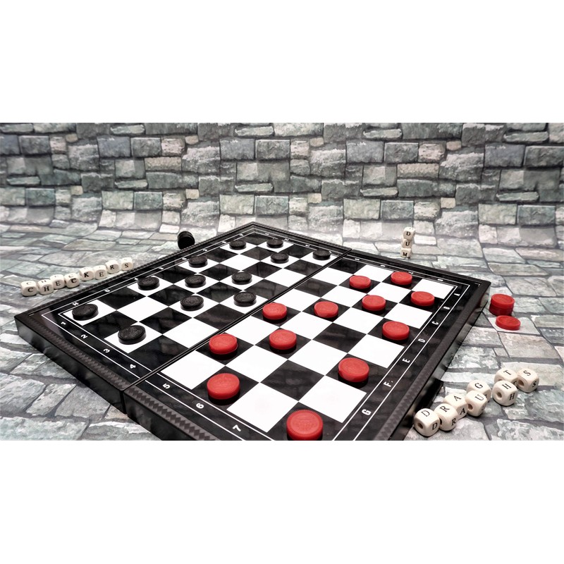 Magnetic Checkers Board Game and Magnetic Checker Pieces, 9.8 x
