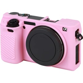 Camera Case for Sony Alpha A6100 A6300 A6400, Soft Silicone Protective Cover Housing Rubber Body Skin for Sony Alpha A6100 A6300 A6400 ILCE-6100 ILCE-6300 ILCE-6400 Digital SLR Camera Bag Pink