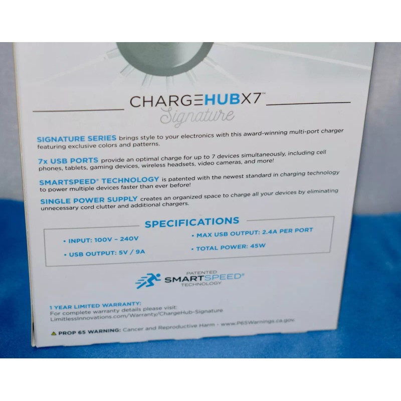Limitless Innovations Charge Hub X7 Signature Dove Grey SmartSpeed 7