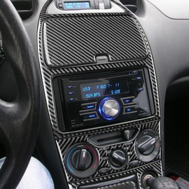 PJFUS Real Premium Carbon Fiber Car Dash Central A/C Control Panel Trim Soft Sticker Set Compatible with Toyota Celica 2000 2001 2002 2003 2004 2005 Auto Interior Accessories Black 5pcs