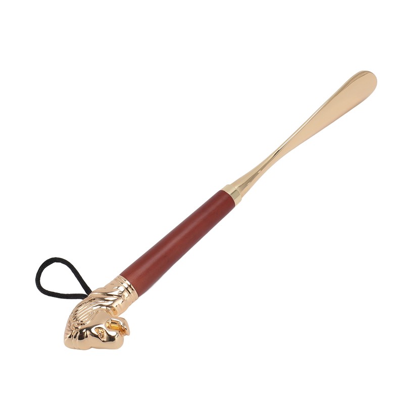 Lion Head Alloy Shoehorn Ergonomic Curves Metal Long Shoehorn with
