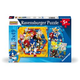 Ravensburger Children's Puzzle 12001133 - The Adventures of Sonic - 3 x 49 Pieces Sonic Puzzle for Children from 5 Years