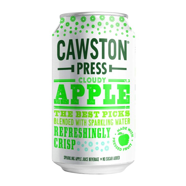 Cawston Press Sparkling Cloudy Apple Juice, 11.15 Ounce Cans (Pack of 24)