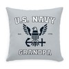 CafePress U.S. Navy Grandpa Blue and White Square Pillow, Decorative