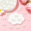 Ornazy 50Pcs White Imitation Pearl Aesthetic Spacer Beads Elegant Bow