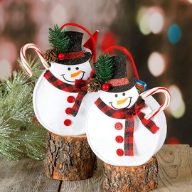 Snowman Joy Felt Treat Bags - Set of 5 Treat Bags, 5" x 7" for Children Holiday Parties Teachers Decorations